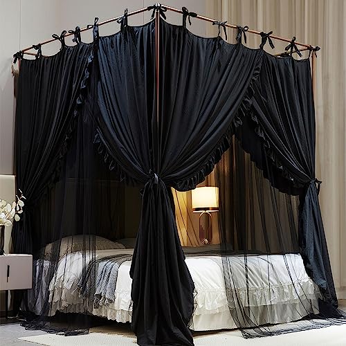 Double Layer Bed Canopy Mosquito Net for Girls and Adults - Black, 78 x 86 inches (Variation of THIS listing)