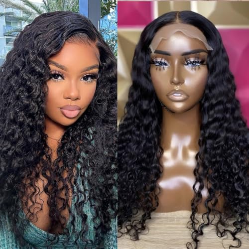 Deep Wave Human Hair Wig 4x4 HD Lace Closure 11/18 Inch - Brazilian Virgin