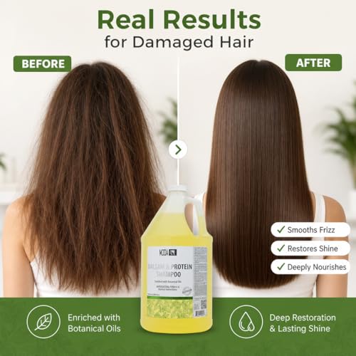 MODA 128oz Salon-Grade Protein Shampoo for Hair Repair & All Hair Types