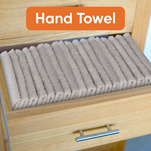Grey Cotton Washcloths 16x16 Inches - Multi-Purpose Cleaning & Spa Towels (12 Pack)