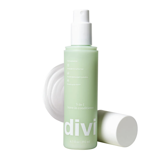 divi 3-in-1 Leave-In Conditioner Spray - Detangler & Heat Protectant for Frizz Control & Shine, Lightweight Moisturizer - For All Hair Types - 6.5 Fl Oz