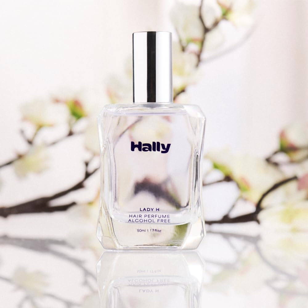 Hally Lady H Hair & Body Perfume - Alcohol Free, Non Toxic Cherry, Vanilla & Jasmine Fragrance - Long Lasting Fragrance Mist - Shine-Enhancing & Hydrating Spray in Elegant Glass Bottle – 50ml