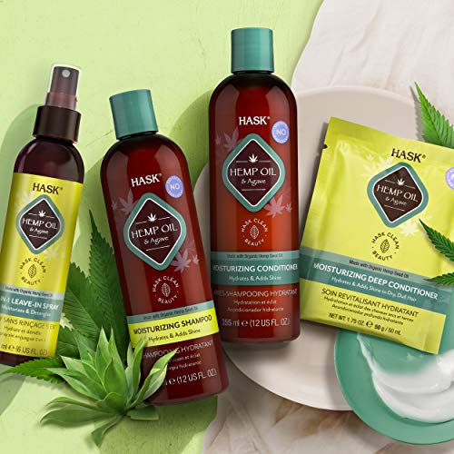 HASK Leave-In Conditioner Spray Set - 2 Pack for Nourished, Frizz-Free Hair with Hemp Oil