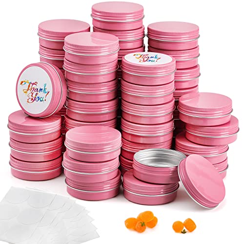 48 Pack 2 oz Aluminum Cosmetic Sample Containers with White Labels – Travel Lip Balm & Salve Tins
