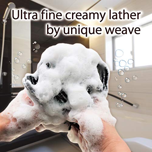 Exfoliating Washcloth Set - Soft, Medium & Super Hard Textures for Body & Back - Made in Japan (3pcs)