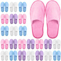 Geyoga 24 Pairs Disposable Slippers for Guests Bulk 2 Size Cotton Soft Spa Hotel House Slippers for Women Men Wedding Party Shoeless Home Indoor Travel