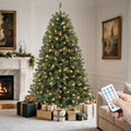 6ft Prelit Green Artificial Christmas Tree with Remote & Hinged Branches