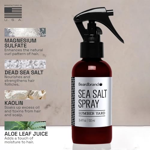 Beardbrand Sea Salt Spray for Men - Lumber Yard Scent, 3.4 Fl Oz, Pack of 2