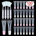 100 PACK 10ml Lip Gloss Tubes with 50 x Pink Caps + 50 x White Caps