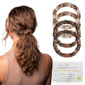 Curlfriend Mulberry Silk Skinny Hair Scrunchies 4 Pack - Honey/Deep Bronde