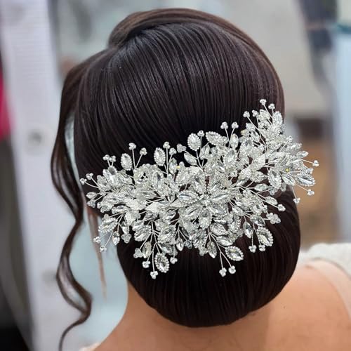 Silver Rhinestone Bridal Headband for Weddings - Aoityis