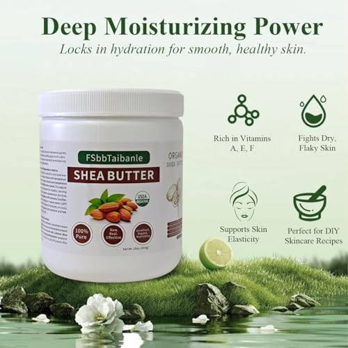 Unrefined Organic Shea Butter 16 oz - Natural Moisturizer for Skin & Hair