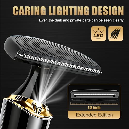 Men's Back Shaver with Adjustable Handle and Rotatable Head - Waterproof, Rechargeable Grooming Tool