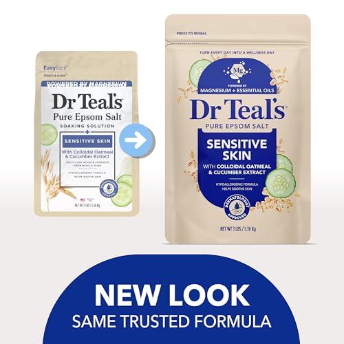 Epsom Salt Soak for Sensitive Skin with Colloidal Oatmeal & Cucumber - 12 lbs