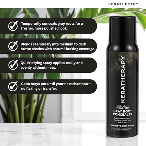 Dark Brown Root Concealer Spray - Gray Hair Touch Up & Cover Up