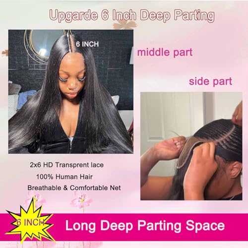 Human Hair Lace Closure 2x6 HD Straight Brazilian Virgin 10 Inch Natural Color