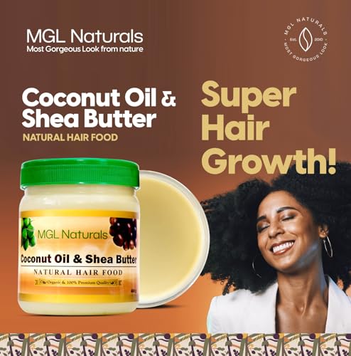 MGL Naturals Organic Coconut Oil & Shea Butter Hair Food for Nourishing & Moisturizing