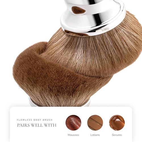Loving Tan Flawless Body Brush for Self Tanner - Streak-Free Application, Large, Vegan Bristles, Hygienic Stand