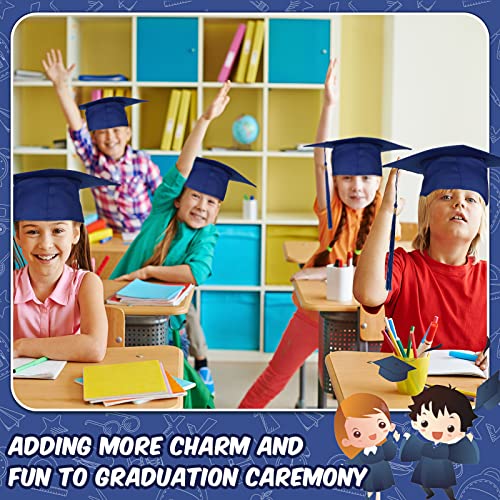 Sureio 12 Pack Kid Graduation Caps - Dark Blue Preschool & Kindergarten Hat with Tassel, One Size