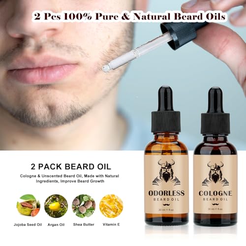 Men's Beard Grooming Kit - 10-Piece Gift Set for Fathers Day & Birthdays