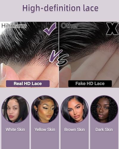 Human Hair Bob Wig 13x6 HD Lace Frontal Wig 16 Inch Black Short Style