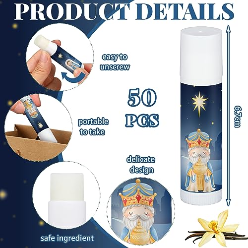 50 Pcs Nativity Lip Balm Gifts Advent Calendar 2024 Bulk Christmas Stocking Stuffers Christian Religious Holiday Party Gifts Favors Treat Goodies for Women & Men