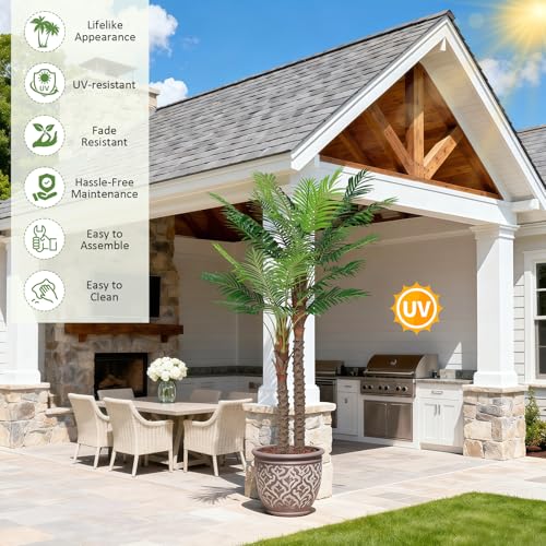 7FT UV-Resistant Faux Palm Tree – 84 Inch Artificial Outdoor Tropical Tree