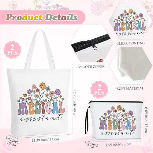 Medical Appreciation Gift Set for Women - Tote Bag, Cosmetic Bag & Keychain - 6 Pcs