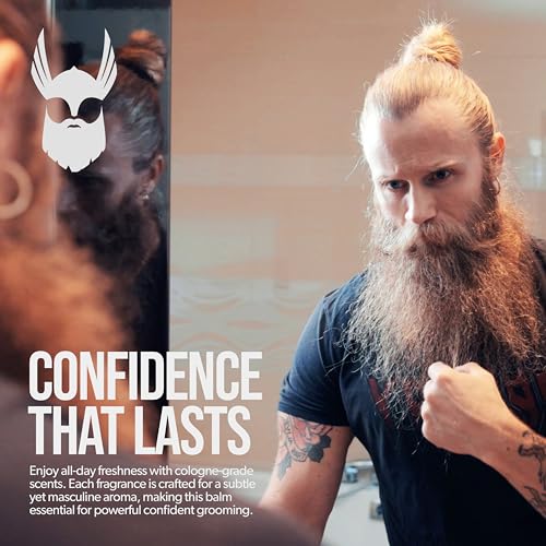 Viking Storm Beard Balm - Natural Low-Hold Grooming & Cologne Fragrance, 50g