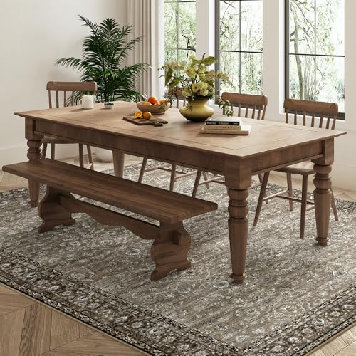 Grey and Brown 9x12 Washable Area Rug for Living Room - Vintage Print, Pet-Friendly, Non-Slip
