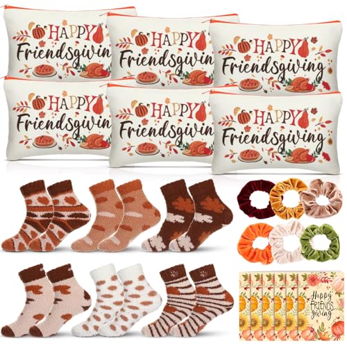 Friendsgiving Gift Set with Makeup Bags Socks Scrunchies - Variation 24
