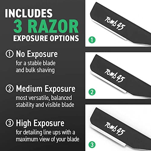 Black Tomb45 Triple Cartridge Razor Holder with 3 Adjustable Blade Exposure Options