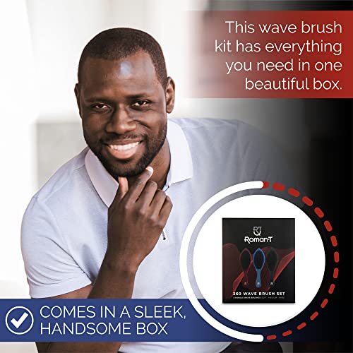 Men's 360 Wave Brush Set - Soft, Medium & Hard Handle Grooming Brushes