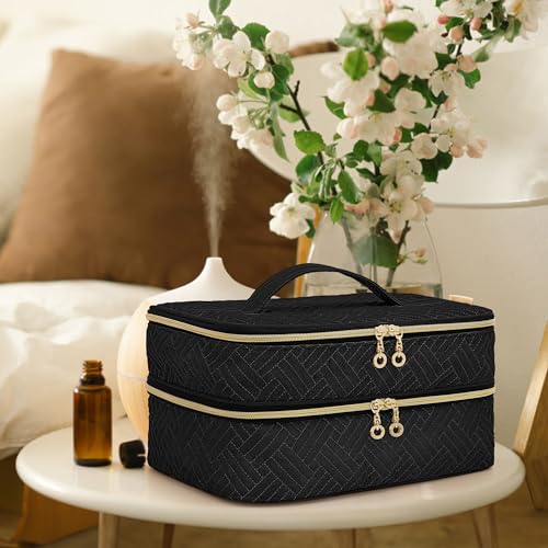 BAFASO Essential Oil Storage Case Holds 40 Bottles (5ml-30ml), Essential Oil Organizer with Tool Storage Sections (Bag Only), Black