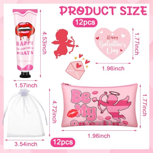 Valentine's Galentine's Day Gift Set for Women - Hand Cream, Lip Balm, Makeup Bag & Accessories