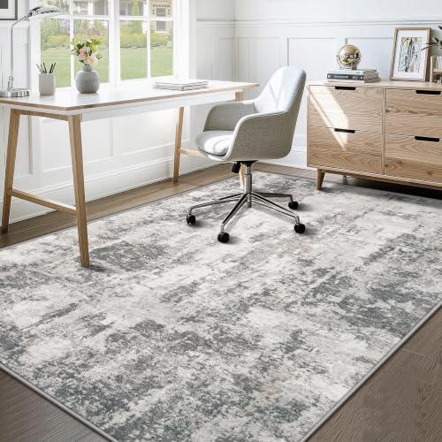 Large Washable Abstract Area Rug 6x9 Feet - Non-Slip Soft Modern Carpet for Living Room & Bedroom