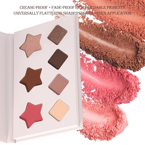 VIOLA HOUSE All In One Face Palette,Velvety-Smooth Buildable & Blendable Formulas,Bronzer,Eye shadow,Highlight 8.5g (Dark)