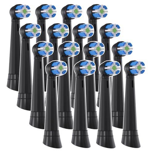 Electric Toothbrush Replacement Heads 16 Pack for Oral-B iO Series - Black - Sanitary Sealed