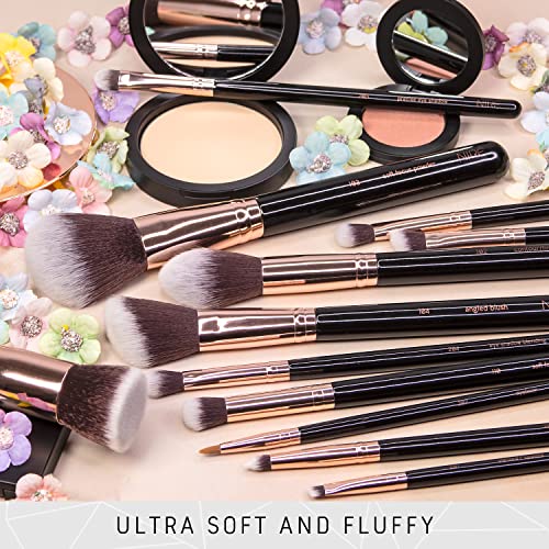 Nir? Beauty 15piece Award Winning Professional Makeup Brush Set: Vegan Makeup Brushes with Case, Makeup Sponge, Brush Cleaner, Guide, Gift Box