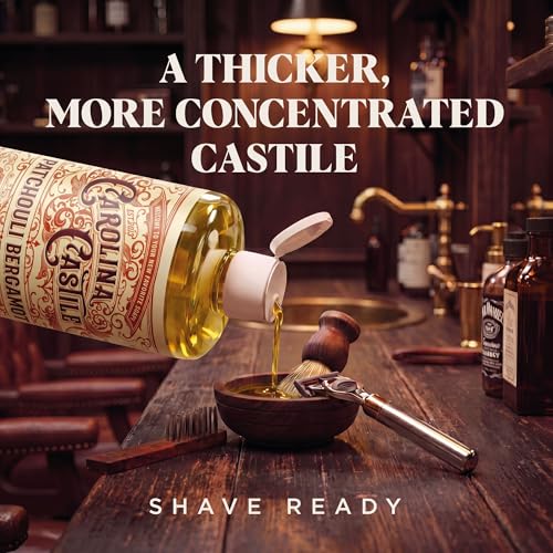 Organic Castile Soap with Patchouli & Bergamot - 128 Fl Oz Concentrated Natural Body Wash - Made with Organic Olive & Coconut Oils - Unisex Scent