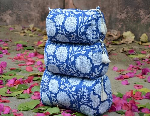 INDACORIFY Pattern-1 Cotton Boho Travel Toiletry Bag Small Medium Large