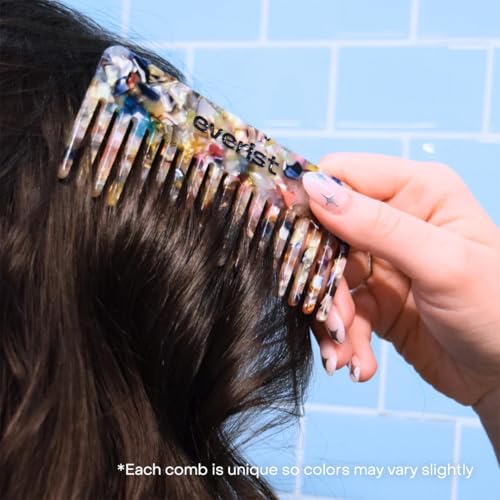 Everist Confetti Comb - Recycled Wide Tooth Hair Comb for All Hair Types - Confetti Variation