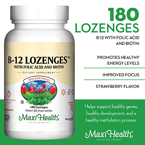 Vitamin B12 Sublingual Lozenges - Strawberry, 180 Count - Support Energy & Health