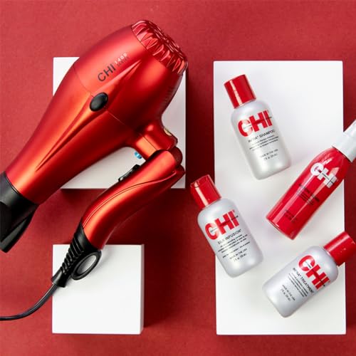 Foldable Compact Hair Dryer 1400W with Concentrator - 1 Pack Red