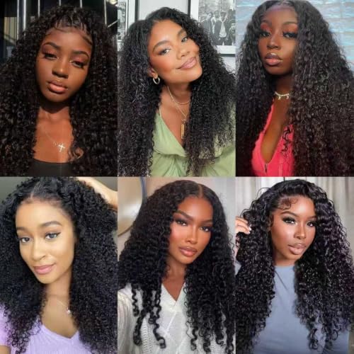 8 Inch Kinky Curly Lace Frontal Human Hair - Natural Black, HD 13x4