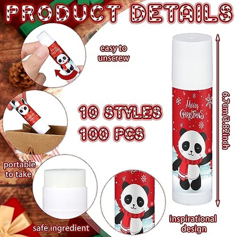Dunzy 100 Pack Employee Appreciation Gifts Lip Balm Bulk Thank You Gifts for Women Employee Appreciation Gift for Women Men Coworkers Staff Teacher Nurse Adult Bridal Wedding Favors(Santa)