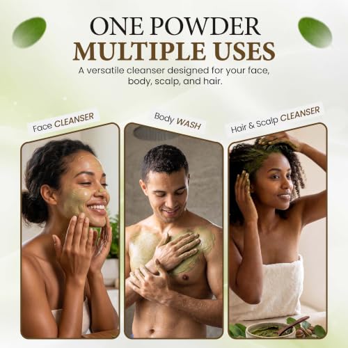 Qasil Powder Face Body Hair Cleanser 5 oz - Organic Traditional Somali Beauty Ritual