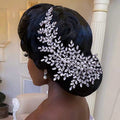 Silver Wedding Hair Comb with Pearls and Rhinestones Bridal Hair Accessory