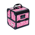 Impressions Vanity Hello Kitty SlayCube Makeup Travel Case with Durable Outer, Makeup Organizer Case in Portable Size with 2 Extendable Trays and Flip Top Mirror (Pink Animal)