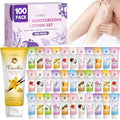 100 Pack Mini Body Lotion Gift Set for Dry Skin - Fragrance Assortment with Shea & Vitamin E - Travel Size Moisturizers - Variation: Body Lotion Set